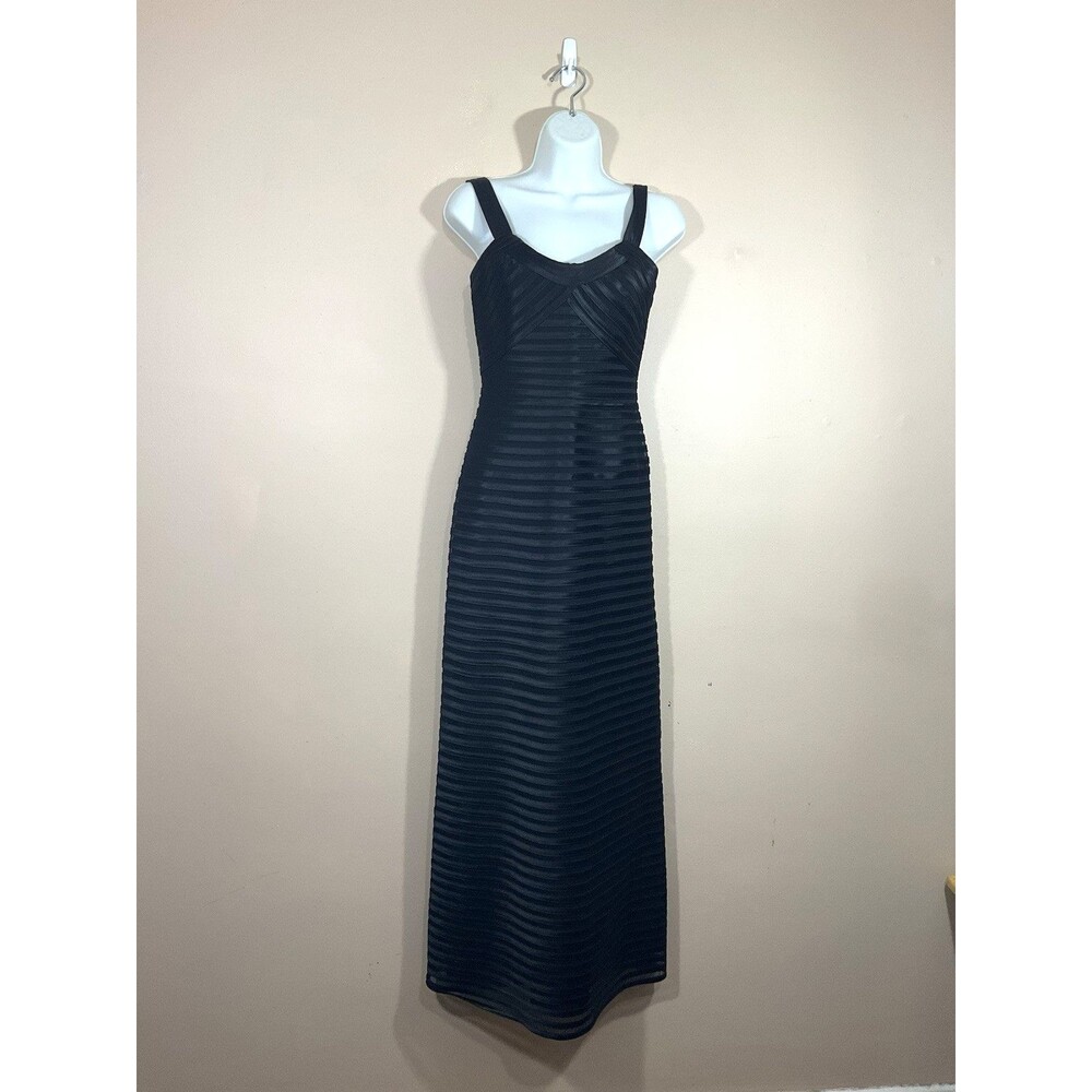 BCBG MaxAzria Bandage Maxi Dress 2 Black Gala Minimalist Cocktail Formal Classic